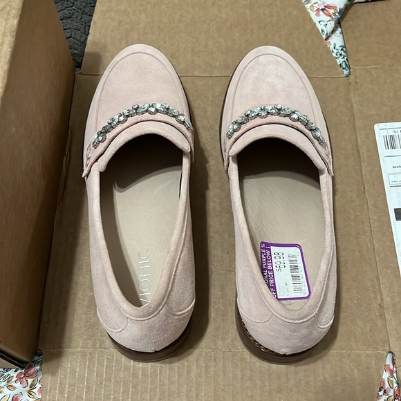 Vionic Gem Bedazzled Blush Pink Loafers - Picture 2 of 12